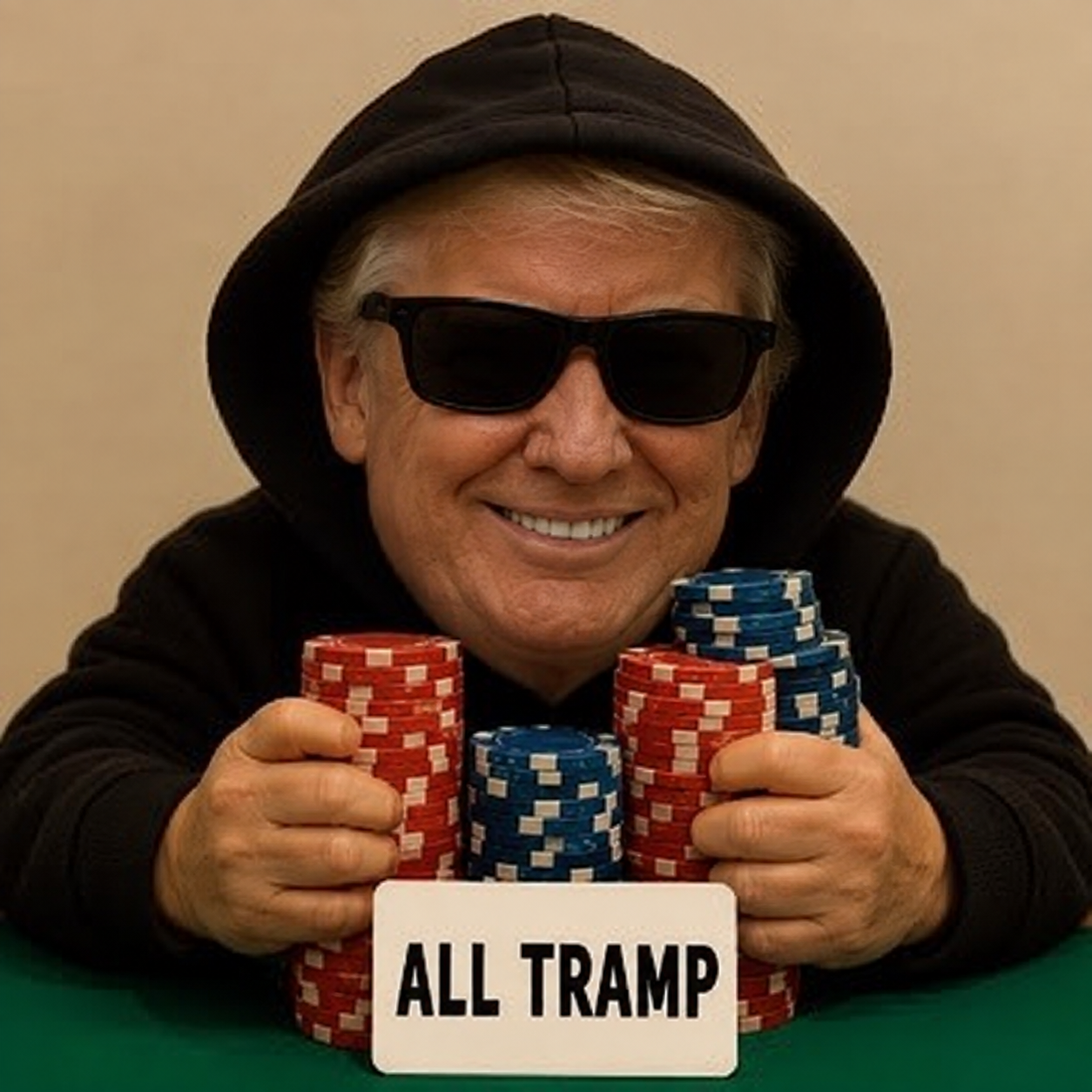 All Tramp poker character with chips